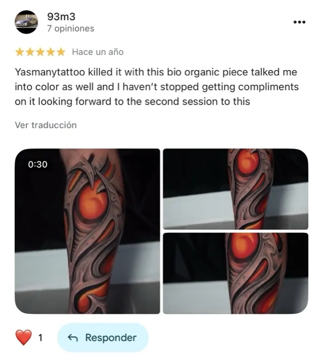 Google review for Master Tattoo Studio, Tampa