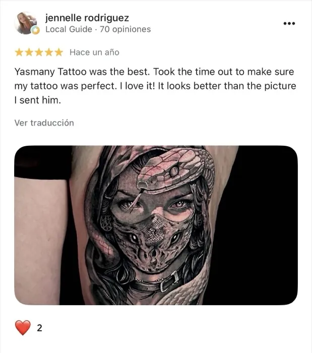 Google review for Master Tattoo Studio, Tampa