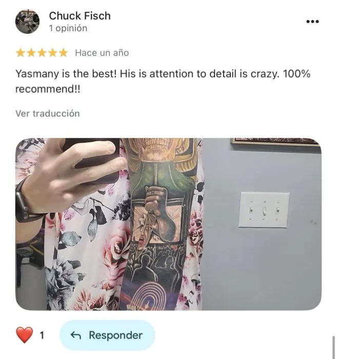 Google review for Master Tattoo Studio, Tampa